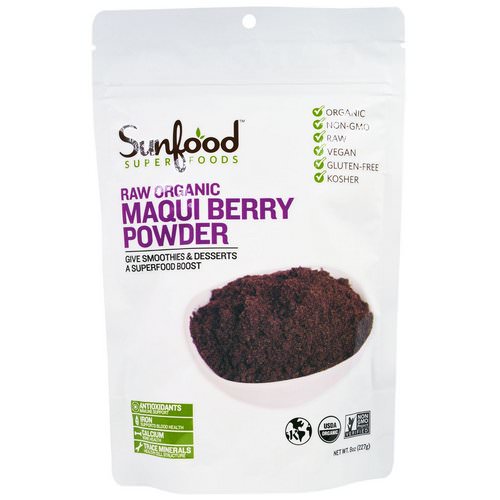 Sunfood, Raw Organic Maqui Berry Powder, 8 oz (227 g) فوائد