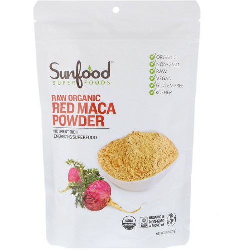 Sunfood, Raw Organic Red Maca Powder, 8 oz (227 g) فوائد