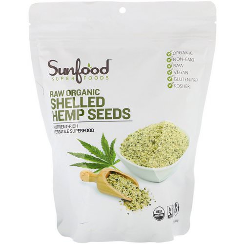 Sunfood, Raw Organic Shelled Hemp Seeds, 1 lb (454 g) فوائد