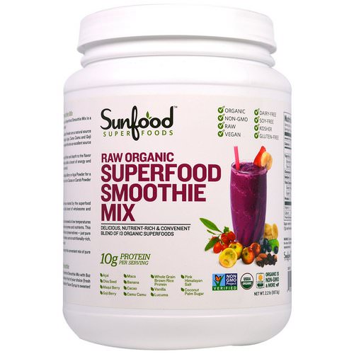 Sunfood, Raw Organic Superfood Smoothie Mix, 2.2 lbs (997.9 g) فوائد