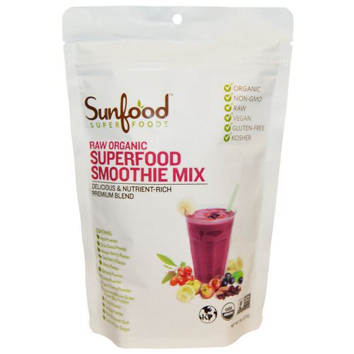 Sunfood, Raw Organic Superfood Smoothie Mix, 8 oz (227 g) فوائد
