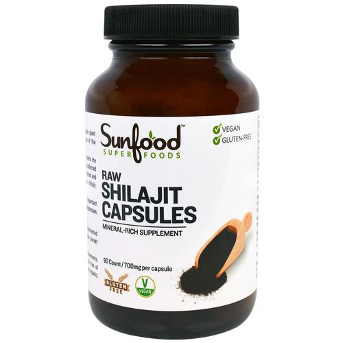Sunfood, Raw Shilajit Capsules, 700 mg, 90 Capsules فوائد