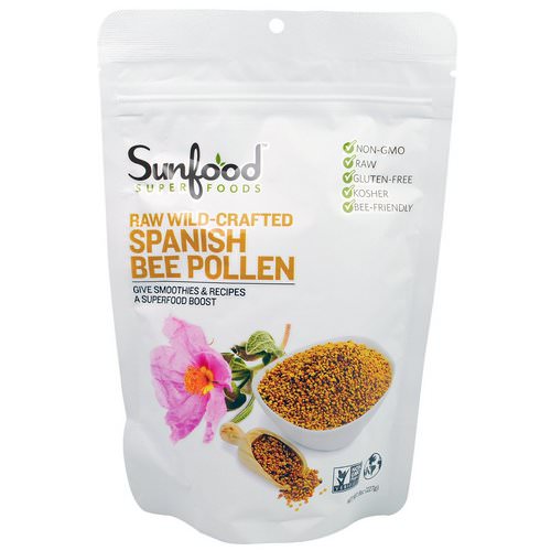 Sunfood, Raw Wild-Crafted Spanish Bee Pollen, 8 oz (227 g) فوائد