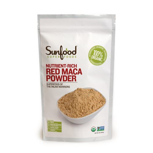 Sunfood, Red Maca Powder, Nutrient-Rich, 1 lb (454 g) فوائد