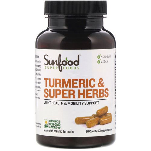 Sunfood, Turmeric & Super Herbs, 601 mg, 90 Capsules فوائد