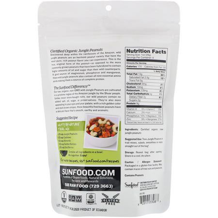 Sunfood, Raw Organic Jungle Peanuts, 8 oz (227 g):الف,ل الس,داني, البذ,ر