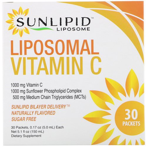 SunLipid, Liposomal Vitamin C, Naturally Flavored, 30 Packets, 0.17 oz (5.0 ml) Each فوائد
