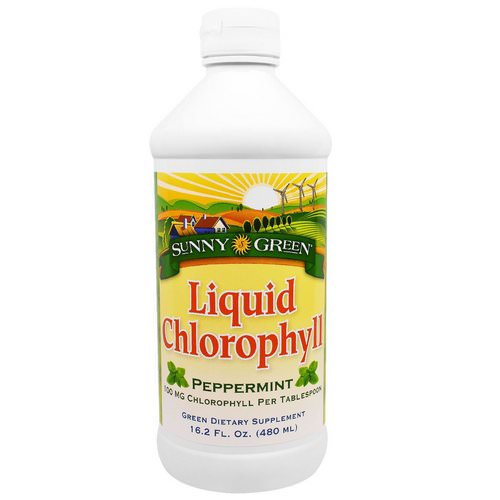 Sunny Green, Liquid Chlorophyll, Peppermint, 100 mg, 16.2 fl oz (480 ml) فوائد