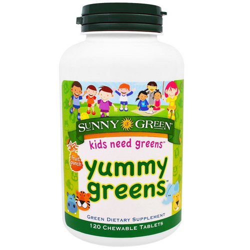 Sunny Green, Yummy Greens, Fruit Punch, 120 Chewable Tablets فوائد