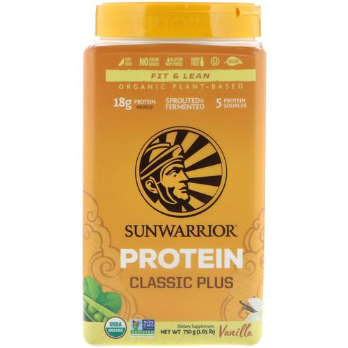 Sunwarrior, Classic Plus Protein, Organic Plant Based, Vanilla, 1.65 lb (750 g) فوائد