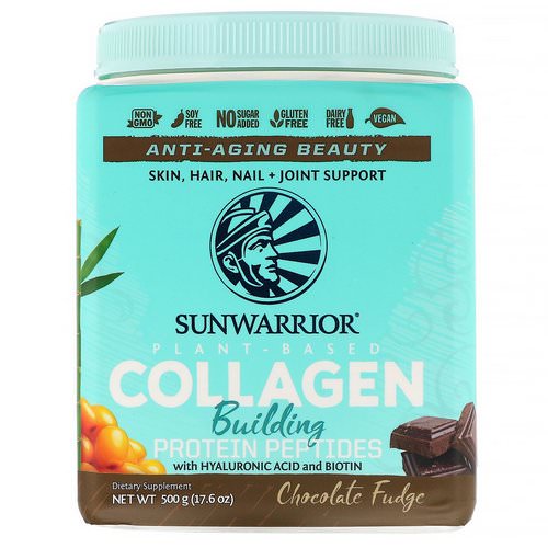 Sunwarrior, Collagen Building Protein Peptides, Chocolate Fudge, 17.6 oz (500 g) فوائد