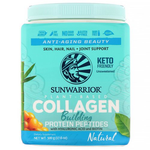 Sunwarrior, Collagen Building Protein Peptides, Natural, 17.6 oz (500 g) فوائد