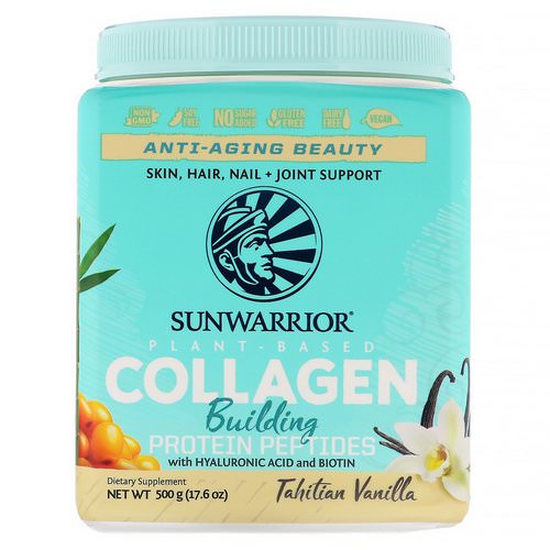 Sunwarrior, Collagen Building Protein Peptides, Tahitian Vanilla, 17.6 oz (500 g) فوائد