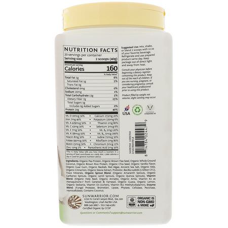 Sunwarrior, Illumin8, Plant-Based Organic Superfood Meal Replacement, Vanilla Bean, 1.76 lb (800 g):البر,تين النباتي ,