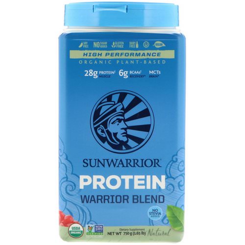 Sunwarrior, Warrior Blend Protein, Organic Plant-Based, Natural, 1.65 lb (750 g) فوائد