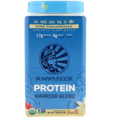 Sunwarrior, Warrior Blend Protein, Organic Plant-Based, Vanilla, 1.65 lb (750 g) فوائد