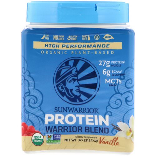 Sunwarrior, Warrior Blend Protein, Organic Plant-Based, Vanilla, 13.2 oz (375 g) فوائد