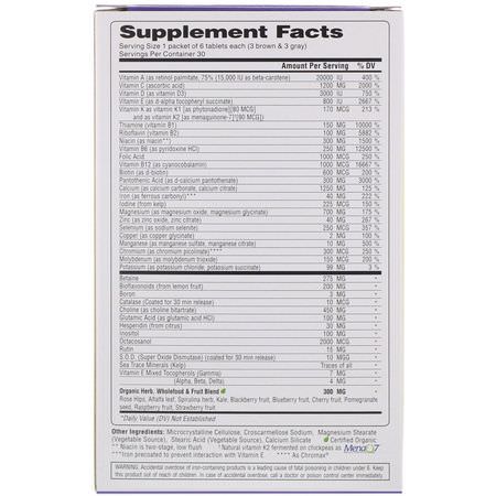 Super Nutrition, Opti-Energy Pack, MultiVitamin/Multimineral Supplement, 30 Packets, (6 Tabs Each):الفيتامينات المتعددة, المكملات الغذائية