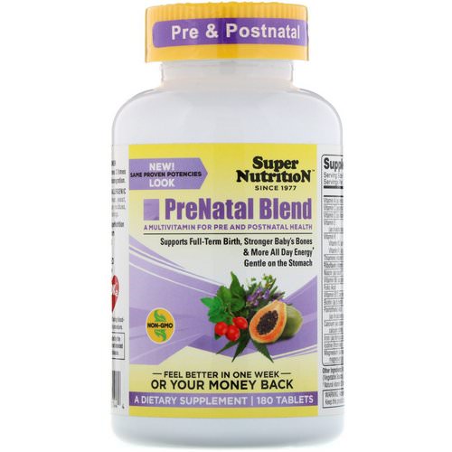 Super Nutrition, PreNatal Blend, 180 Tablets فوائد