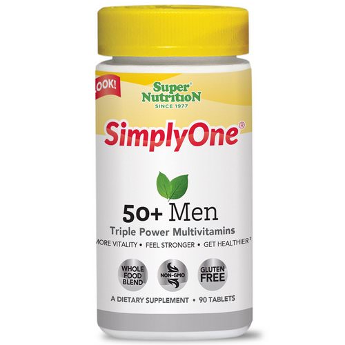 Super Nutrition, SimplyOne, 50+ Men Triple Power Multivitamins, 90 Tablets فوائد