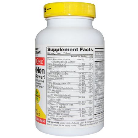 Super Nutrition, SimplyOne, 50+ Men Triple Power Multivitamins, Iron-Free, 90 Tablets:الفيتامينات المتعددة للرجال, صحة الرجال