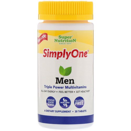 Super Nutrition, SimplyOne, Men, Triple Power Multivitamin, 30 Tablets فوائد