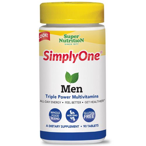 Super Nutrition, SimplyOne, Men, Triple Power Multivitamins, 90 Tablets فوائد