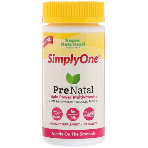 Super Nutrition, SimplyOne, PreNatal, Triple Power Multivitamin, 30 Tablets فوائد
