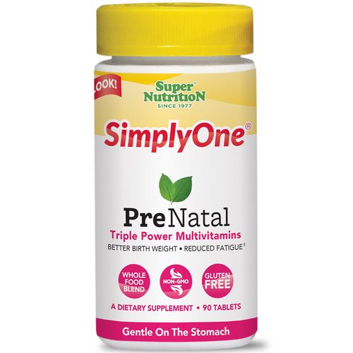 Super Nutrition, SimplyOne, PreNatal, Triple Power Multivitamins, 90 Tablets فوائد