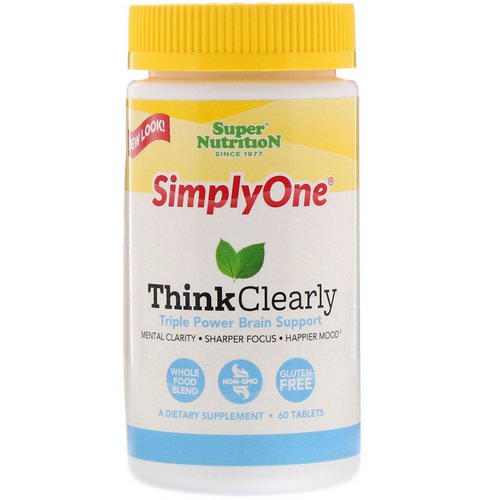 Super Nutrition, SimplyOne, Think Clearly, Triple Power Brain Support, 60 Tablets فوائد