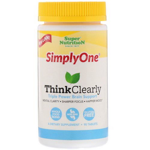 Super Nutrition, SimplyOne, Think Clearly, Triple Power Brain Support, 90 Tablets فوائد