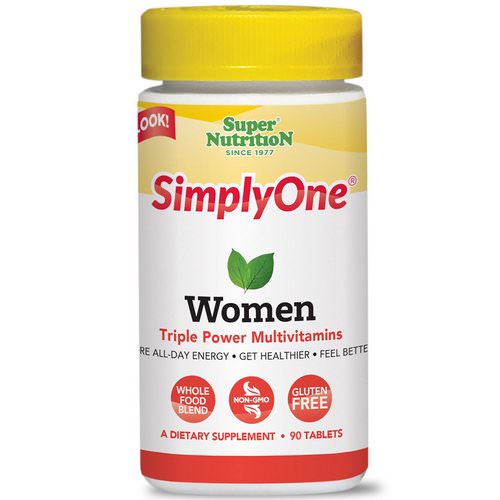 Super Nutrition, SimplyOne, Women, Triple Power Multivitamins, 90 Tablets فوائد
