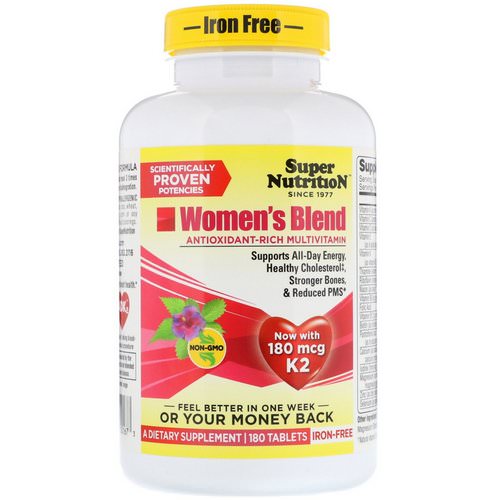 Super Nutrition, Women's Blend, Iron Free, 180 Tablets فوائد