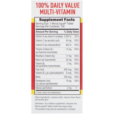 Superior Source, 100% Daily Value Multi-Vitamin, 100 MicroLingual Instant Dissolve Tablets:الفيتامينات المتعددة, المكملات الغذائية