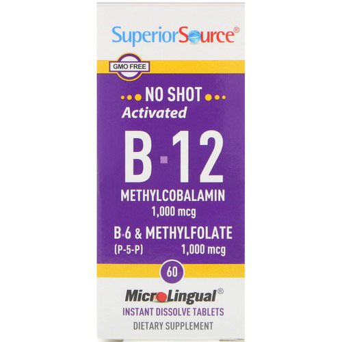 Superior Source, Activated B-12 Methylcobalamin, B-6 (P-5-P) & Methylfolate, 1,000 mcg / 1,000 mcg, 60 MicroLingual Instant Dissolve Tablets فوائد