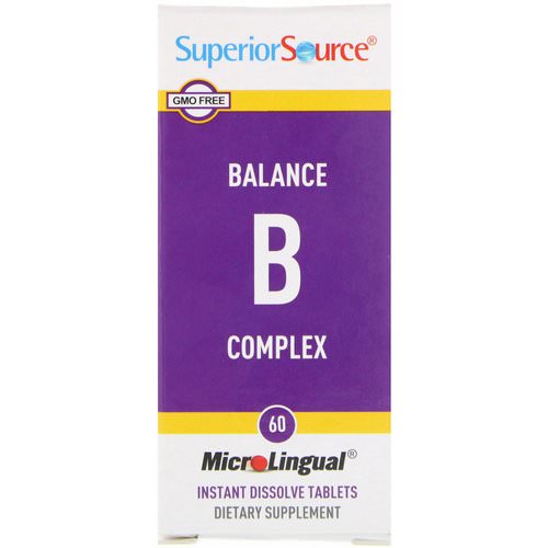 Superior Source, Balance B Complex, 60 MicroLingual Instant Dissolve Tablets فوائد