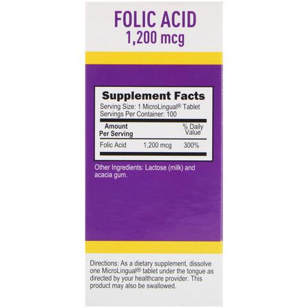 Superior Source, Folic Acid, 1,200 mcg, 100 MicroLingual Instant Dissolve Tablets:حمض الف,ليك ,فيتامين ب