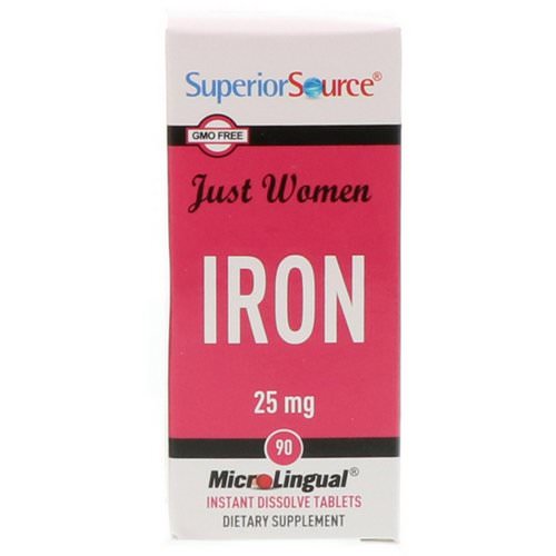Superior Source, Just Women, Iron, 25 mg, 90 Microlingual Instant Dissolve Tablets فوائد