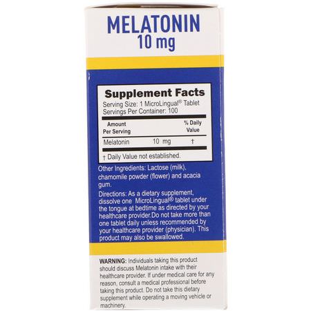 Superior Source, Melatonin, 10 mg, 100 MicroLingual Instant Dissolve Tablets:الميلات,نين, الن,م
