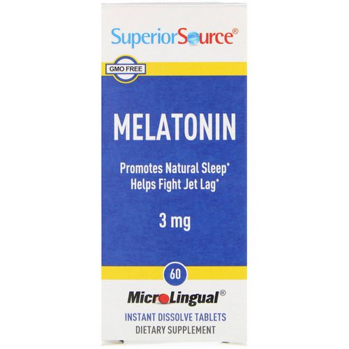Superior Source, Melatonin, 3 mg, 60 MicroLingual Instant Dissolve Tablets فوائد