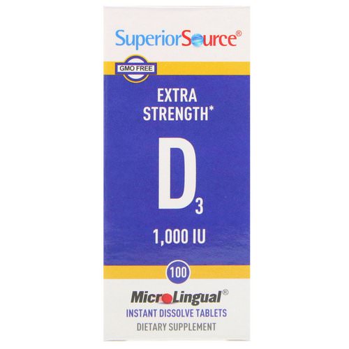 Superior Source, Extra Strength Vitamin D3, 1,000 IU, 100 MicroLingual Instant Dissolve Tablets فوائد