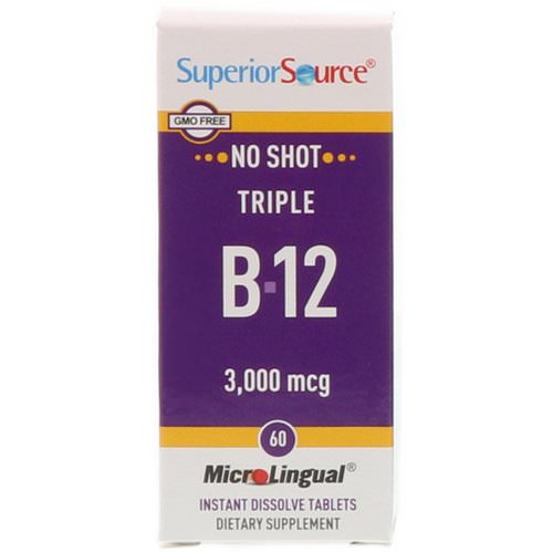 Superior Source, Triple B-12, 3,000 mcg, 60 MicroLingual Instant Dissolve Tablets فوائد