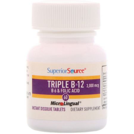 Superior Source Vitamin B Formulas B12 - B12, فيتامين B, الفيتامينات, المكملات الغذائية