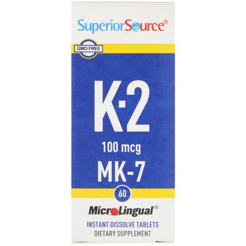 Superior Source, Vitamin K-2, 100 mcg, 60 Microlingual Instant Dissolve Tablets فوائد