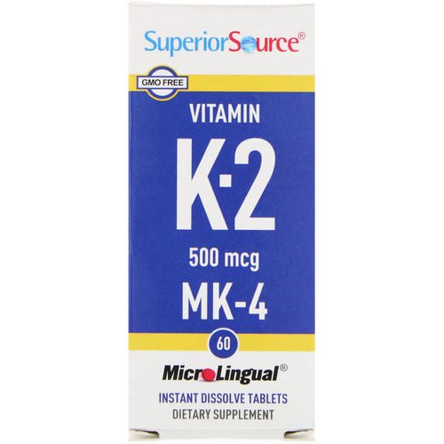 Superior Source, Vitamin K-2, 500 mcg, 60 MicroLingual Instant Dissolve Tablets فوائد