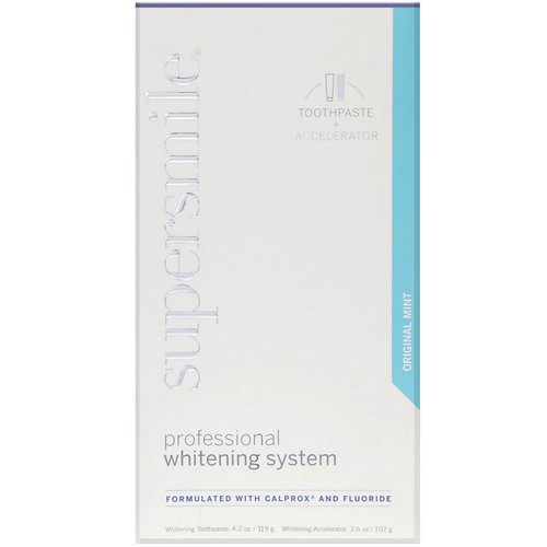 Supersmile, Professional Whitening System, Toothpaste + Accelerator, Original Mint, 7.8 oz (221 g) فوائد