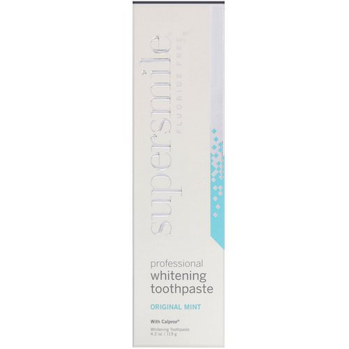 Supersmile, Professional Whitening Toothpaste, Fluoride Free, Original Mint, 4.2 oz (119 g) فوائد