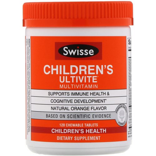 Swisse, Children's Ultivite Multivitamin, Natural Orange Flavor, 120 Chewable Tablets فوائد