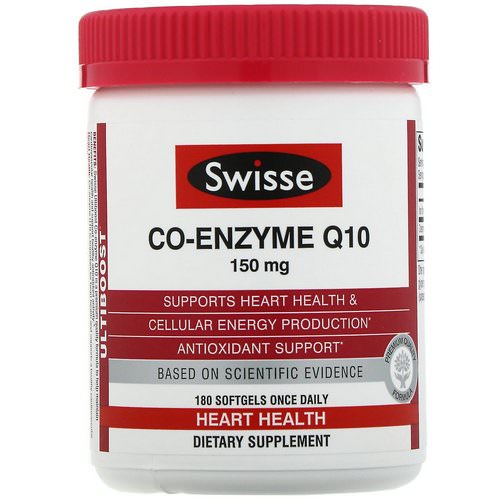 Swisse, Ultiboost, Co-Enzyme Q10, 150 mg, 180 Softgels فوائد