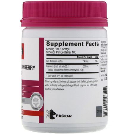 Swisse, Ultiboost, High Strength Cranberry, 25,000 mg, 100 Softgels:الت,ت البري, المعالجة المثلية